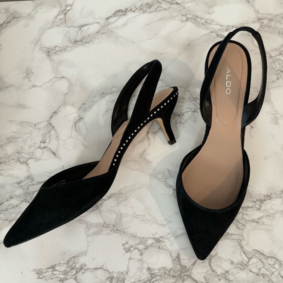 Aldo Creranna Suede Slingback Kitten Heels - Picture 1 of 11